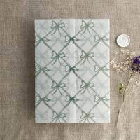 Image 11 of Festive ribbon bows lattice pattern printed vellum wrap for 5x7 cards PACK of 10