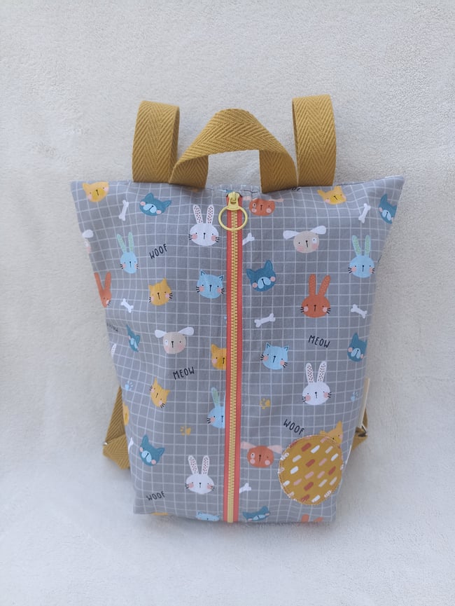 Wet Bag Mochila Mini Animalitos gris