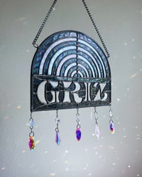 Image 1 of Griz Stained Glass Wall Piece – Black Psychedelic Rainbow