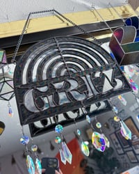 Image 5 of Griz Stained Glass Wall Piece – Black Psychedelic Rainbow