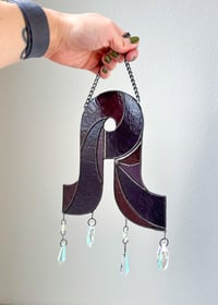 Image 4 of ✷ MADE TO ORDER: Pretty Lights Swirl Stained Glass Suncatcher Mobile – Purple