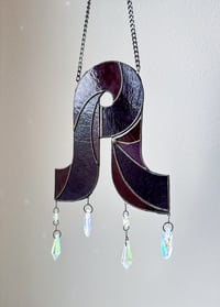 Image 1 of ✷ MADE TO ORDER: Pretty Lights Swirl Stained Glass Suncatcher Mobile – Purple
