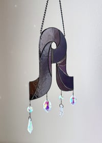 Image 3 of ✷ MADE TO ORDER: Pretty Lights Swirl Stained Glass Suncatcher Mobile – Purple
