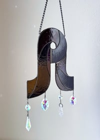 Image 2 of ✷ MADE TO ORDER: Pretty Lights Swirl Stained Glass Suncatcher Mobile – Purple