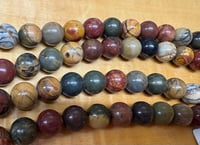 Image 1 of Red Creek Jasper Gemstone Beads 8mm Rounds Approx. 23 beads