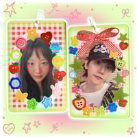 Image 1 of Button Double Sided Acrylic Photocard Holder