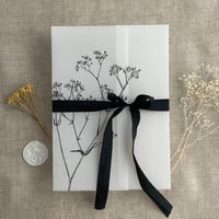 Image 1 of Baby's breath floral printed vellum wrap for 5x7 inches card PACK of 10