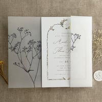 Image 2 of Baby's breath floral printed vellum wrap for 5x7 inches card PACK of 10