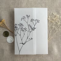 Image 3 of Baby's breath floral printed vellum wrap for 5x7 inches card PACK of 10