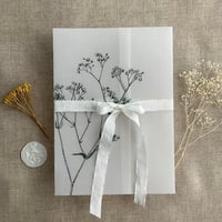 Image 4 of Baby's breath floral printed vellum wrap for 5x7 inches card PACK of 10