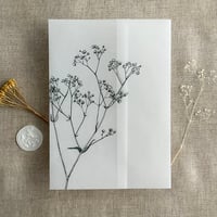 Image 5 of Baby's breath floral printed vellum wrap for 5x7 inches card PACK of 10