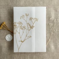 Image 6 of Baby's breath floral printed vellum wrap for 5x7 inches card PACK of 10