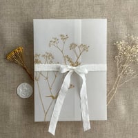 Image 7 of Baby's breath floral printed vellum wrap for 5x7 inches card PACK of 10