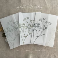 Image 25 of Baby's breath floral printed vellum wrap for 5x7 inches card PACK of 10