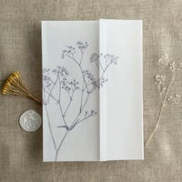 Image 9 of Baby's breath floral printed vellum wrap for 5x7 inches card PACK of 10