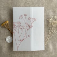 Image 13 of Baby's breath floral printed vellum wrap for 5x7 inches card PACK of 10