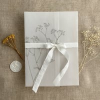 Image 14 of Baby's breath floral printed vellum wrap for 5x7 inches card PACK of 10