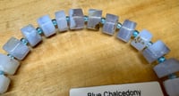 Image 3 of Blue Chalcedony Gemstone Beads, Wheel Shaped 8-12mm 8 inch strand