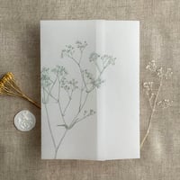 Image 17 of Baby's breath floral printed vellum wrap for 5x7 inches card PACK of 10