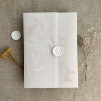 Image 20 of Baby's breath floral printed vellum wrap for 5x7 inches card PACK of 10