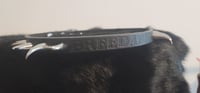 8 curved spike with text choker