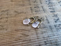 Image 5 of Raw Rose Quartz and brass . n7