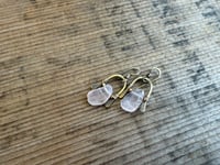 Image 6 of Raw Rose Quartz and brass . n7