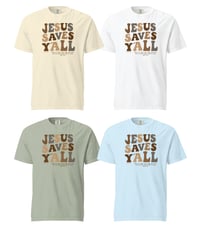 Image 1 of Jesus Saves Y'all Groovy with neutral colors - Comfort Colors tee - FREE SHIPPING!!