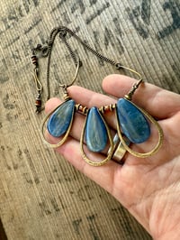 Image 3 of Blue Kyanite brass necklace / n7