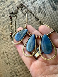 Image 9 of Blue Kyanite brass necklace / n7