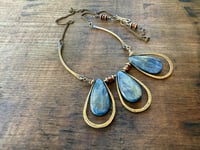 Image 5 of Blue Kyanite brass necklace / n7