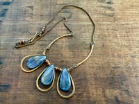 Image 7 of Blue Kyanite brass necklace / n7
