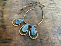 Image 10 of Blue Kyanite brass necklace / n7
