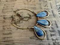 Image 19 of Blue Kyanite brass necklace / n7