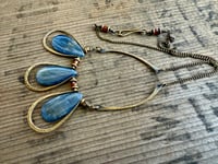 Image 4 of Blue Kyanite brass necklace / n7