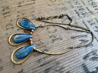 Image 13 of Blue Kyanite brass necklace / n7