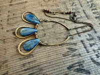 Image 14 of Blue Kyanite brass necklace / n7