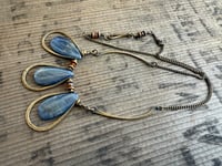 Image 16 of Blue Kyanite brass necklace / n7
