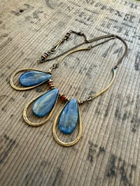Image 17 of Blue Kyanite brass necklace / n7
