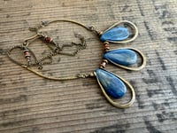 Image 2 of Blue Kyanite brass necklace / n7