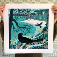 Image 2 of Grebe Beach Blackbirds Large Print