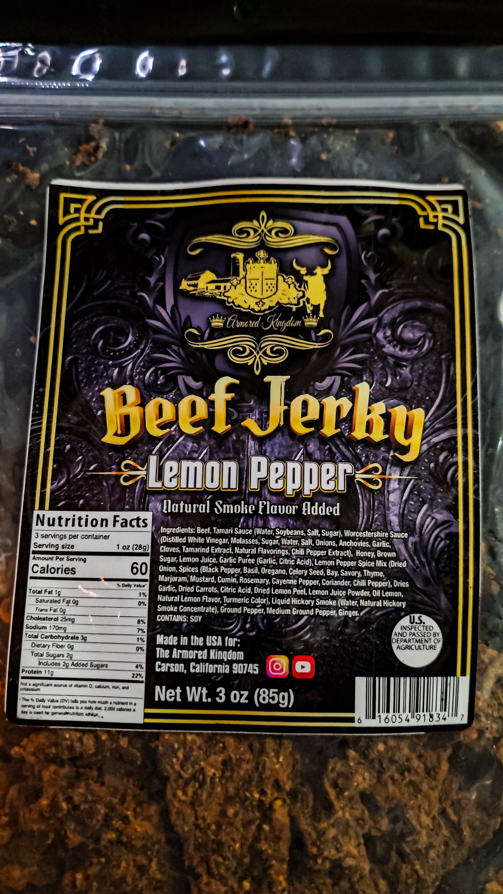 πThe Armored Kingdom Lemon Pepper Beef Jerky ππ