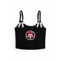 Image 1 of BOO       BOO      KITTY      F#CK     SPAGHETTI      STRAP     TOP      