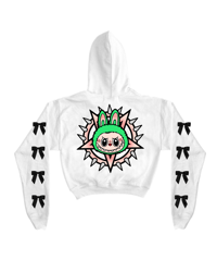 Image 3 of BOO BOO KITTY F#CK CROPPED HOODIE