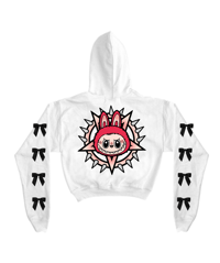 Image 1 of BOO BOO KITTY F#CK CROPPED HOODIE