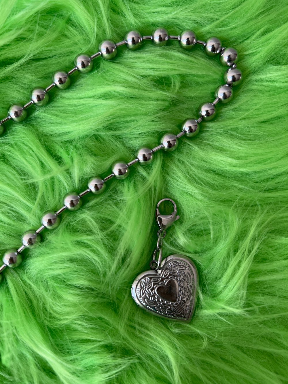 heart locket (ball chain choker)
