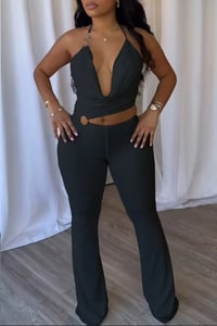 Image 1 of Backless Halter Jumpsuit