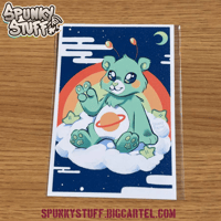 Image 1 of 4x6 Alien Care Bear Mini Print