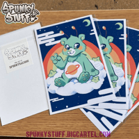 Image 2 of 4x6 Alien Care Bear Mini Print