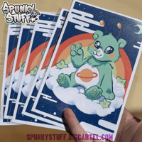 Image 3 of 4x6 Alien Care Bear Mini Print